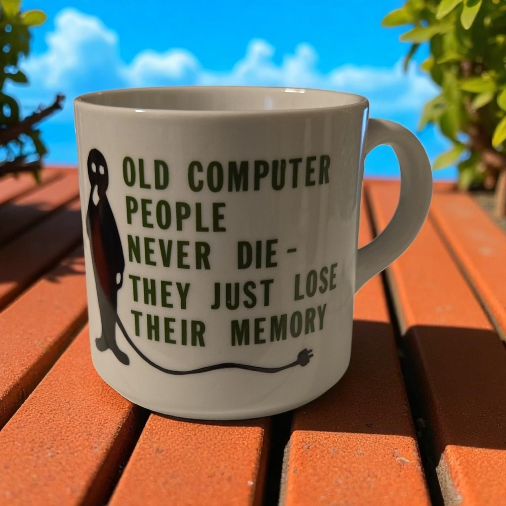 White Ceramic Mug with Humorous Computer Quote